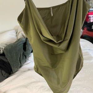 Cowl neck body suit - medium green- 2024